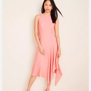Ann Taylor Asymmetrical Hem Dress Coral Size 4 NWT AB0982